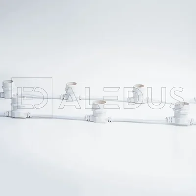 Белт лайт ALEDUS бухта 10 м, белый провод, ПВХ, шаг 20 см, Е27