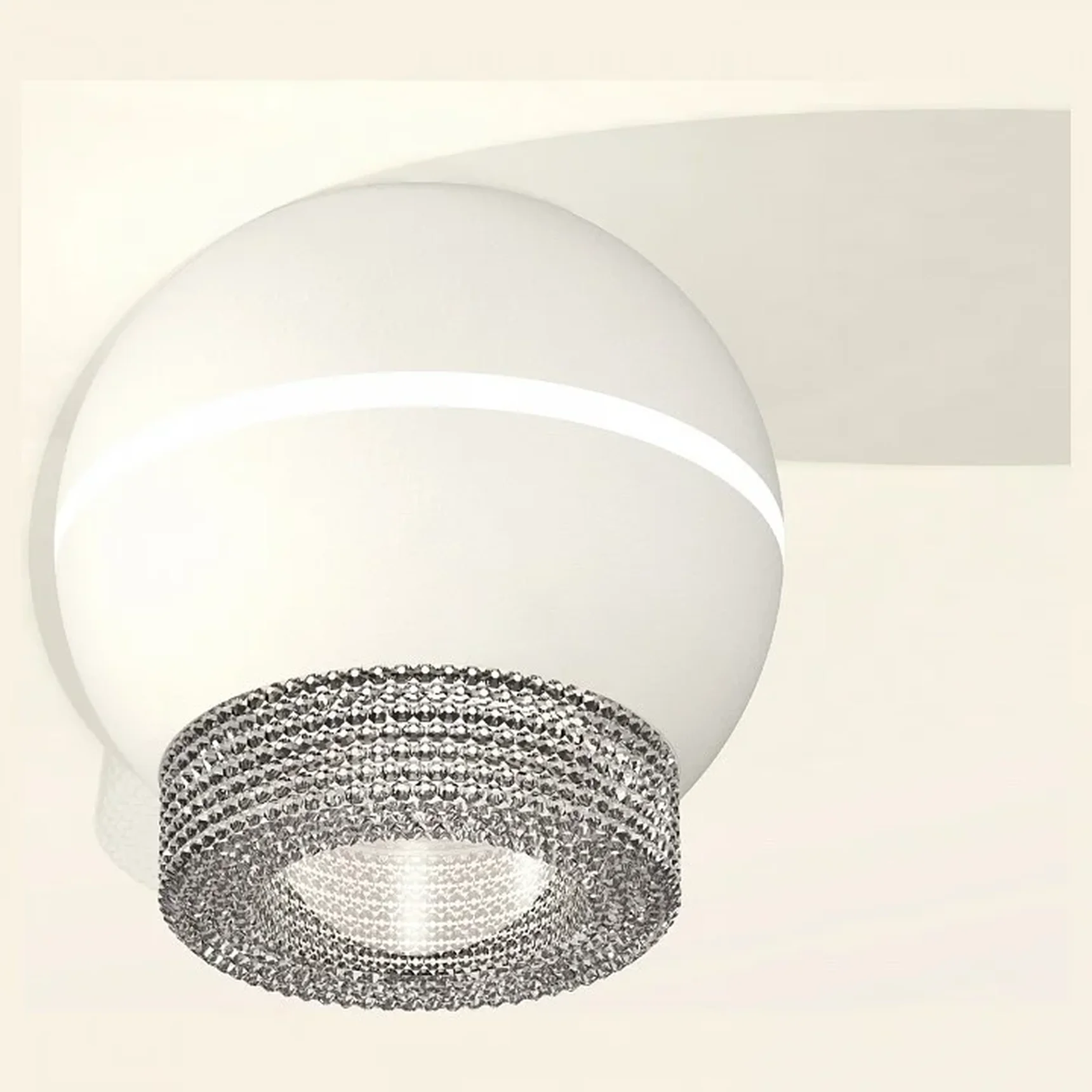 Комплект накладного светильника XS1101030 SWH/CL белый песок/прозрачный MR16 GU5.3 LED 3W 4200K (C1101, N7191) (C1101 - 1шт, N7191 - 1ш
