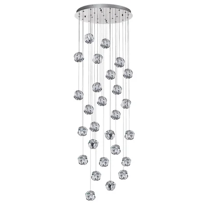 5084/120L L-VISION ODL25 553 хром/прозрачный/металл/акрил Люстра каскадная LED 120W 4000K 6000Лм JEMSTONE