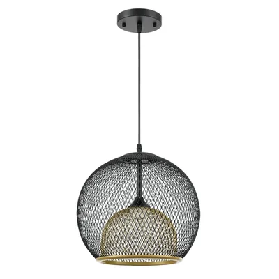 8052/1А SUSPENTIONI LN25 черный/черный, золото металл/металл Подвесной светильник E27 1*60W 220V LEONELA