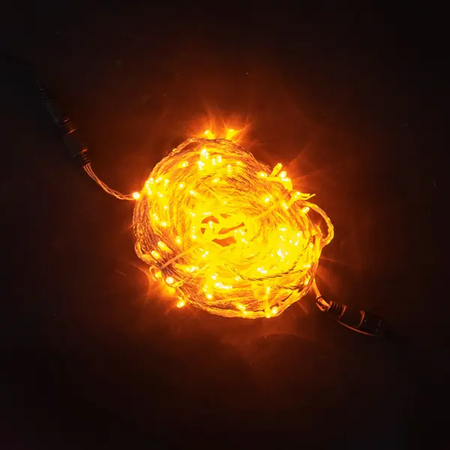 Гирлянда Нить 20м Оранжевая 24В, 200 LED, Провод Прозрачный Силикон, IP65