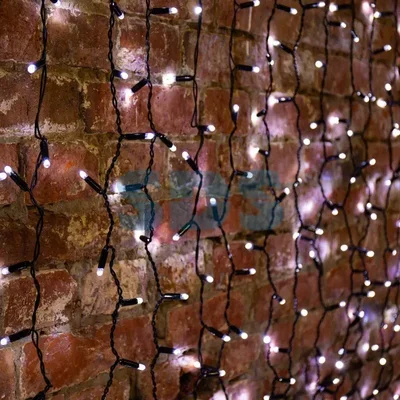 Гирлянда Светодиодный Дождь 2х3м, эффект мерцания, черный провод, 230 В, диоды БЕЛЫЕ, 760 LED