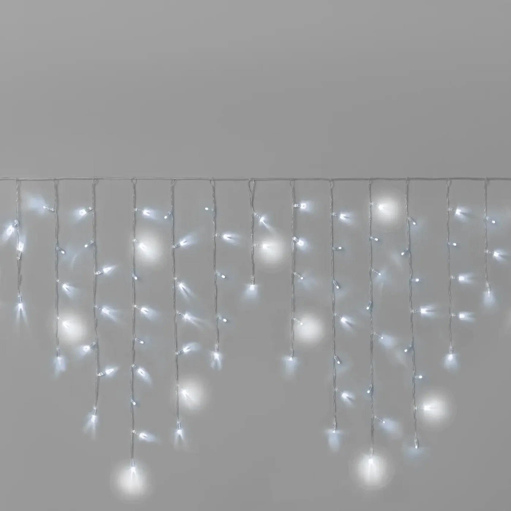 Гирлянда Бахрома INOXHUB 3х0.9м, мерцающая, 144 LED, 220В, IP65, прозрачный провод, БЕЛАЯ