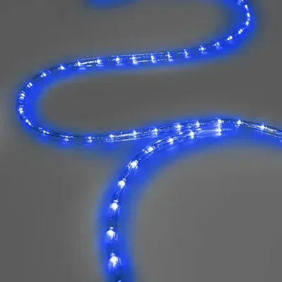 Дюралайт INOXHUB двухжильный 13 мм, круглый, бухта 100м, шаг резки 50см, 36 светодиодов на метр, фиксинг, 24В, IP65, СИНИЙ