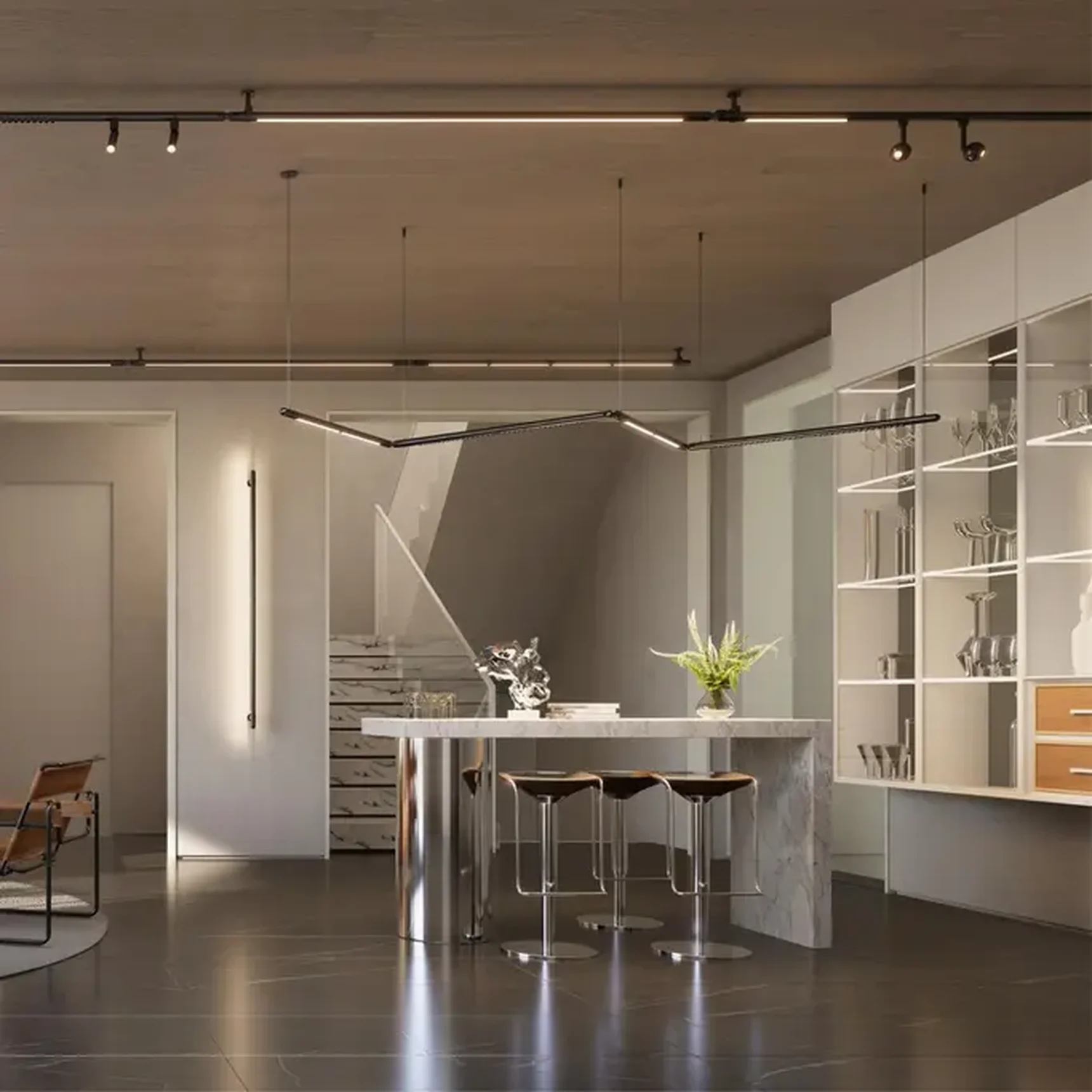 359362 KONST NT24 000 черный Светильник диммир. со сменой цв. температ. (управл. - пульт ДУ или прилож. Smart Life) IP20 LED 8W 48V 3000-6000К GLAT