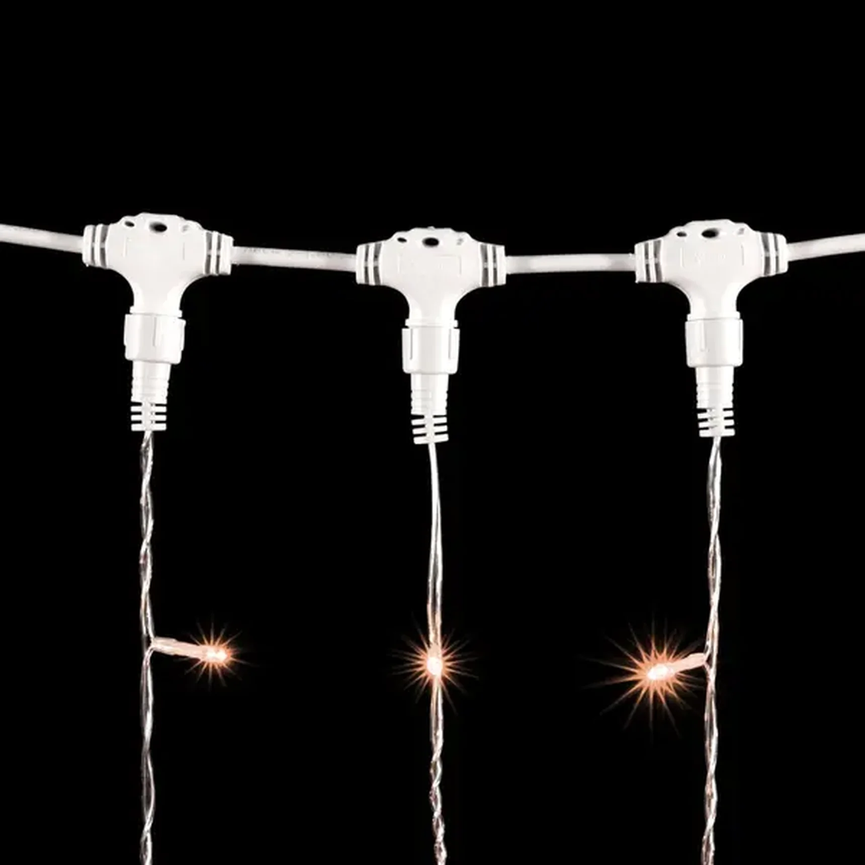 Гирлянда Занавес 2 x 2 м Экстра Тепло-Белый 220В, 400 LED, Провод Прозрачный ПВХ, IP54