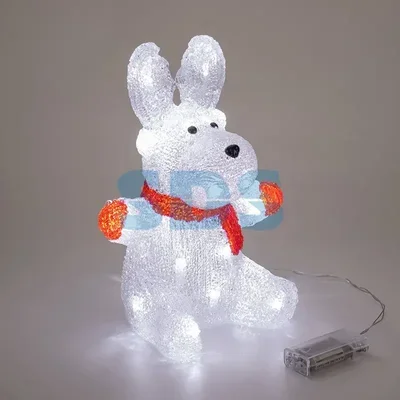 Акриловая светодиодная фигура «Олененок в шарфе» 20х17х30 см, 24 светодиода, батарейки 2хAA (не входят в комплект) NEON-NIGHT