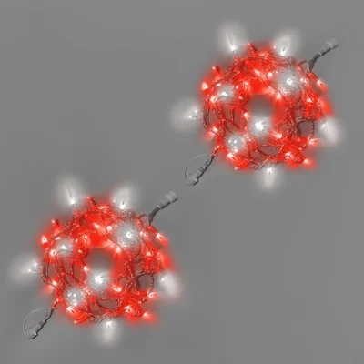 Светодиодная гирлянда INOXHUB Нить 10м, 100 LED, соединяемая, с мерцанием, 220В, IP65, прозрачный провод, КРАСНАЯ