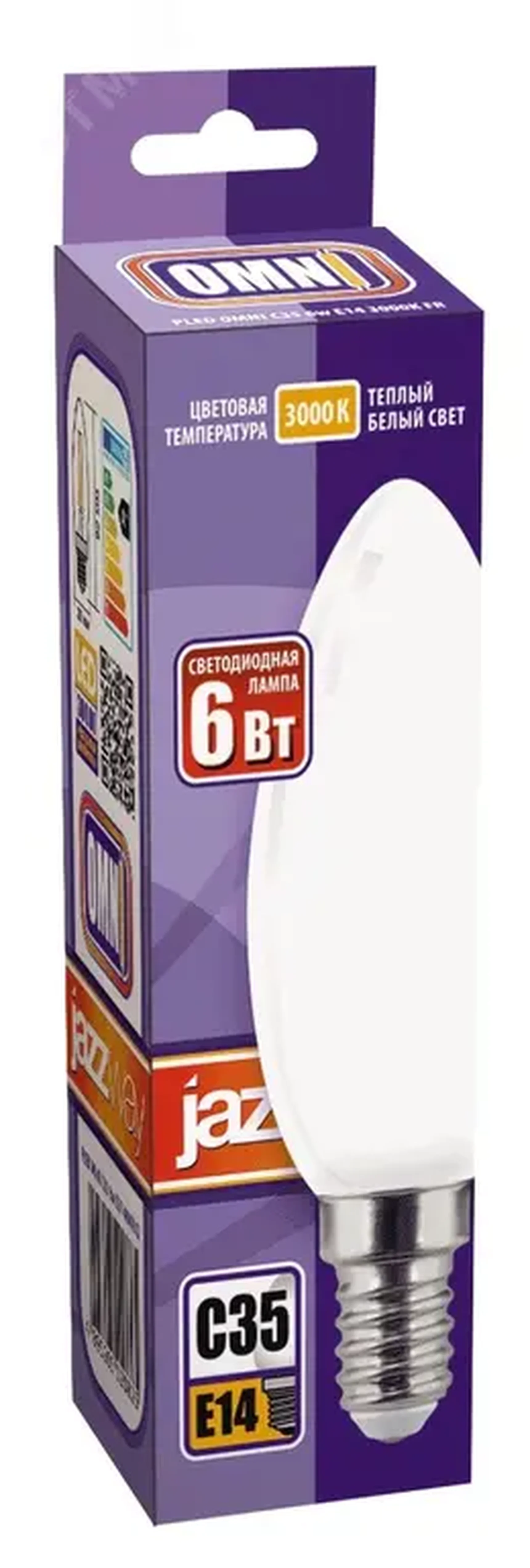 Лампа светодиодная декоративная PLED OMNI C35 6w E14 3000K FR