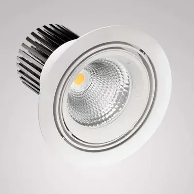 Встраиваемый ПОВОРОТНЫЙ светодиодный светильник Круглый 220 Вольт, 42 Ватт, 12/24/38/60, IP20, FLED-DL 004-42-5000К