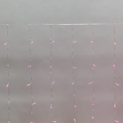 Гирлянда Светодиодный Дождь 3х2 м, свечение с динамикой, прозрачный провод, 230 В, цвет розовый