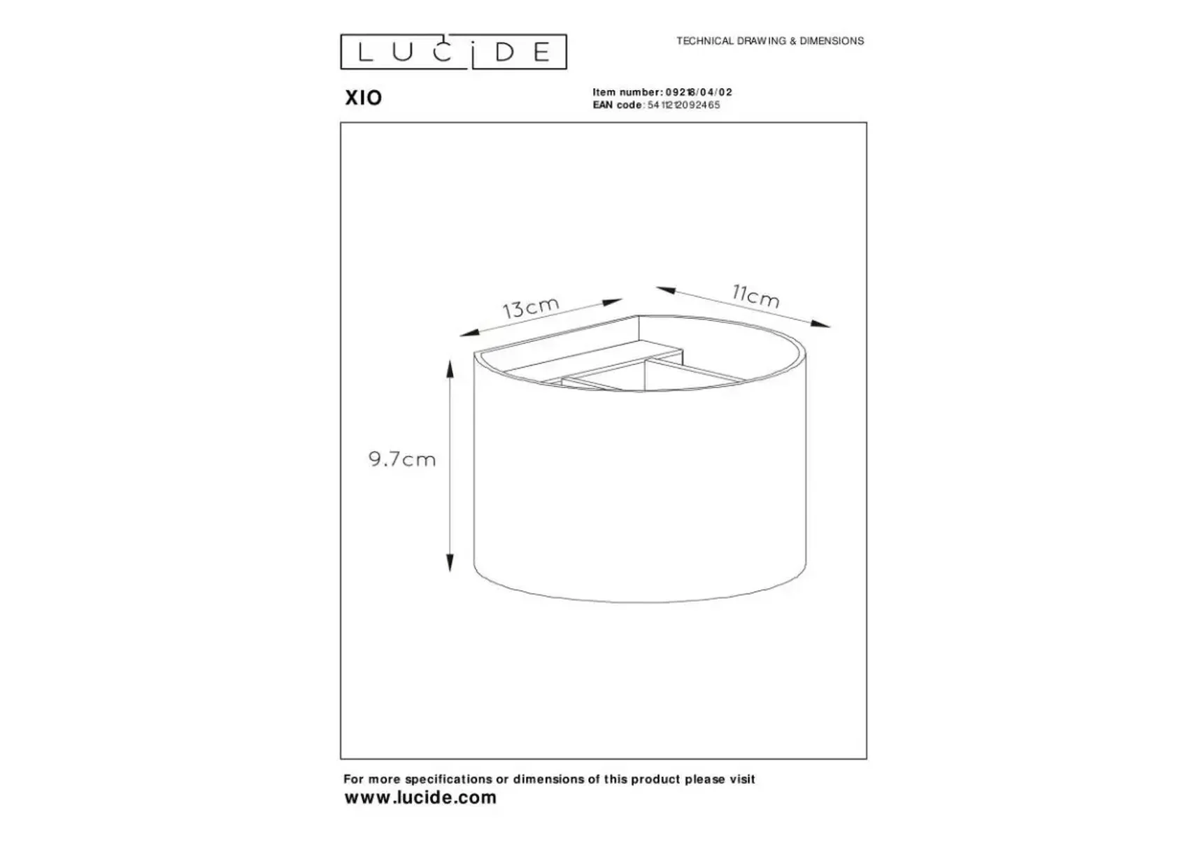 Настенный светильник Lucide Xio 09218/04/02