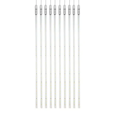 Гирлянда Тающие сосульки комплект 10 шт. х 100см, шаг 100см, 960 LED ТЕПЛЫЙ БЕЛЫЙ, белый каучук, IP65, 24В