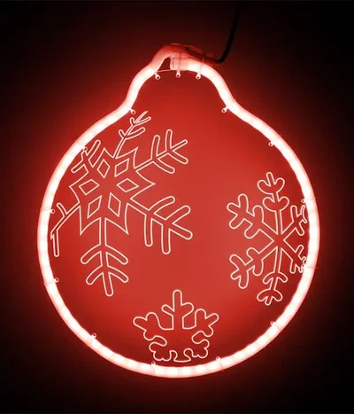 Светодиодная Фигура Шар 30 x 30 см Красная, Гибкий Неон и Акрилайт, IP54, HFS2-2R