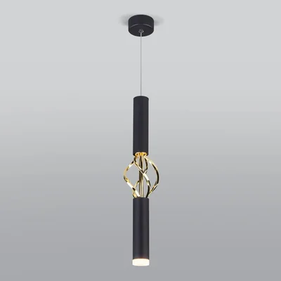 Подвесной светодиодный светильник Eurosvet Lance 50191/1 LED черный/золото