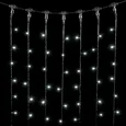 Гирлянда Занавес 2 x 2 м Белый 220В, 400 LED, Провод Черный ПВХ, IP54