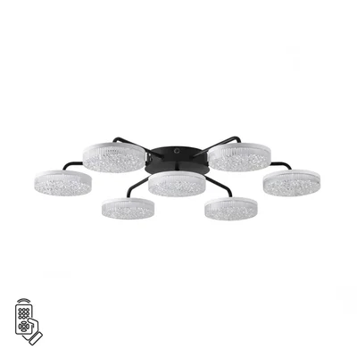 8236/7CL LEDIO LN25 черный, металл/акрил Люстра потолочная с пультом ДУ LED 90W 3000-6000К 220V DIDANA