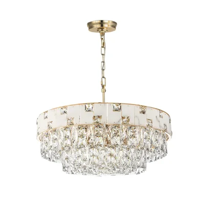 5076/12 HALL ODL24 617 золото/прозрачный/белый/металл/хрусталь/алебастр Люстра E14 12*40W CHESSI