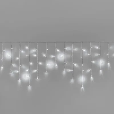 Гирлянда Бахрома INOXHUB 3х0.6м, мерцающая, 108 LED, 220В, IP65, белая резина 3.3мм, БЕЛАЯ
