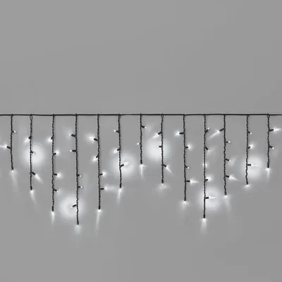Гирлянда Бахрома INOXHUB 3х0.6м, мерцающая, 108 LED, 220В, IP65, чёрная резина 3.3мм, БЕЛАЯ