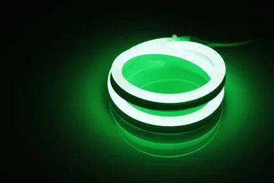 Гибкий неон LM-24V-2835-120P-big size-G, зеленый, 12х25мм, 1метр