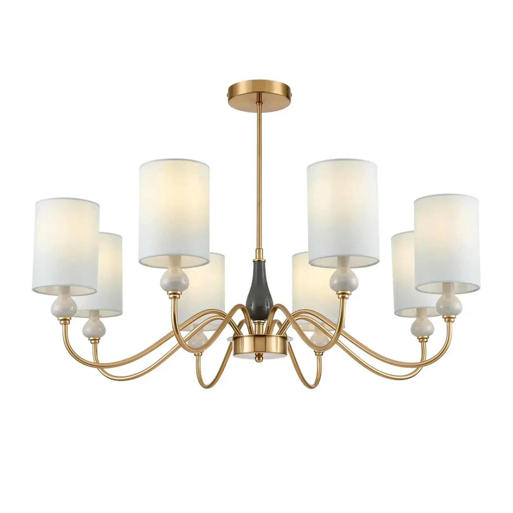 6590/8 CLASSI LN25 латунь/мятный зеленый, металл, керамика/текстиль Люстра подвесная E14 8*40W 220V ANRI